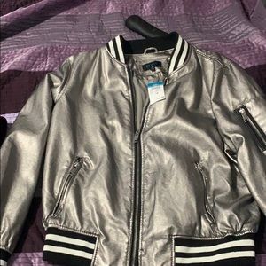 Rue 21 bomber jacket silver size 1x